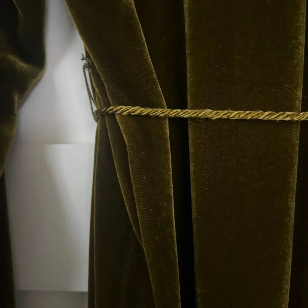 Zara Green Velvet Open Jacket Caftan Formal Dressing XS - Picture 8 of 15
